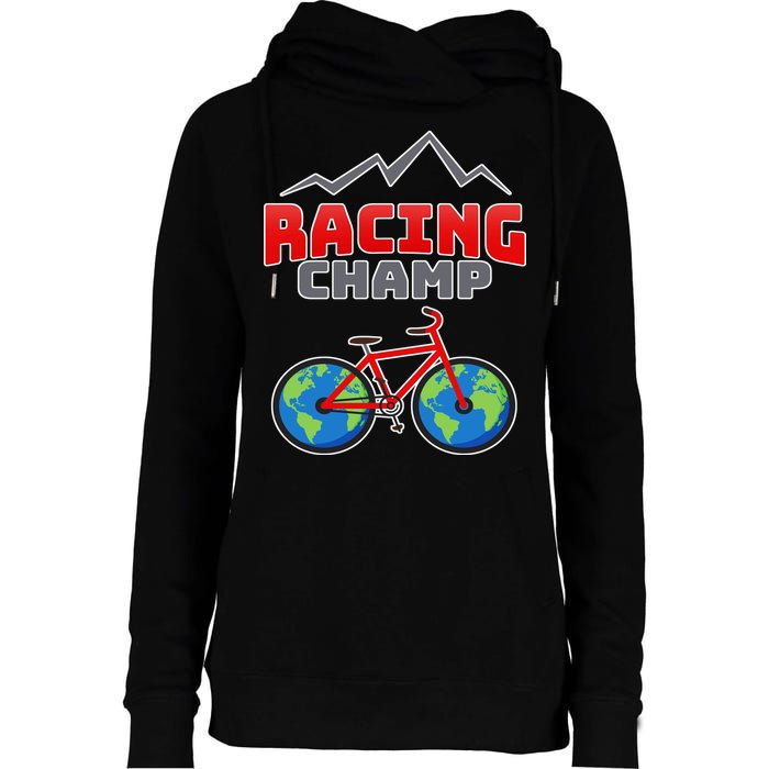 Racing Champ Bicycle Bikers Womens Funnel Neck Pullover Hood