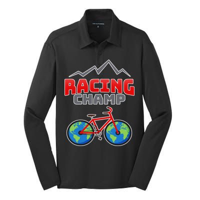 Racing Champ Bicycle Bikers Silk Touch Performance Long Sleeve Polo