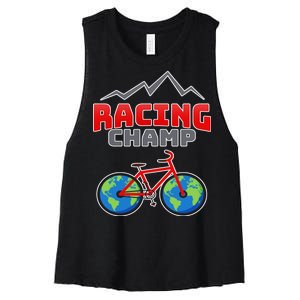 Racing Champ Bicycle Bikers Women's Racerback Cropped Tank