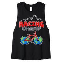 Racing Champ Bicycle Bikers Women's Racerback Cropped Tank