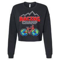 Racing Champ Bicycle Bikers Cropped Pullover Crew