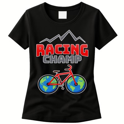 Racing Champ Bicycle Bikers Womens T-Shirt