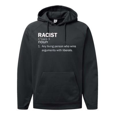 Racist Liberals Definition  Performance Fleece Hoodie