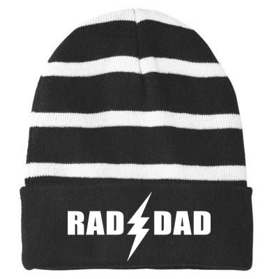 Rad Dad Lightning Logo Striped Beanie with Solid Band