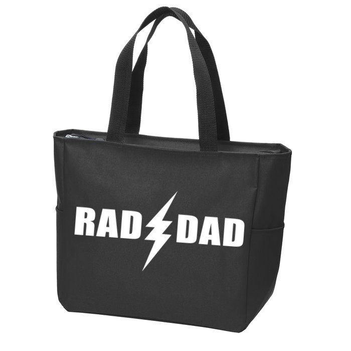 Rad Dad Lightning Logo Zip Tote Bag