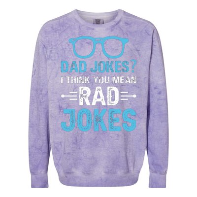 Rad Jokes Funny Dad Joke Colorblast Crewneck Sweatshirt