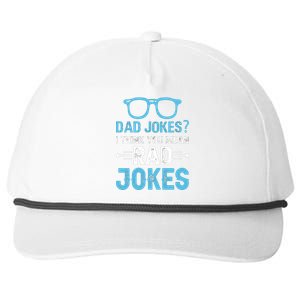 Rad Jokes Funny Dad Joke Snapback Five-Panel Rope Hat