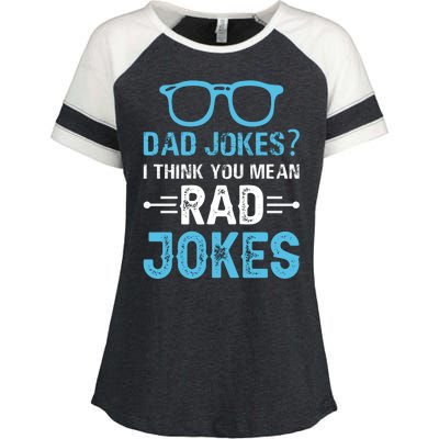 Rad Jokes Funny Dad Joke Enza Ladies Jersey Colorblock Tee