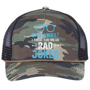 Rad Jokes Funny Dad Joke Retro Rope Trucker Hat Cap