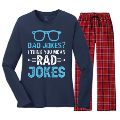 Rad Jokes Funny Dad Joke Women's Long Sleeve Flannel Pajama Set 