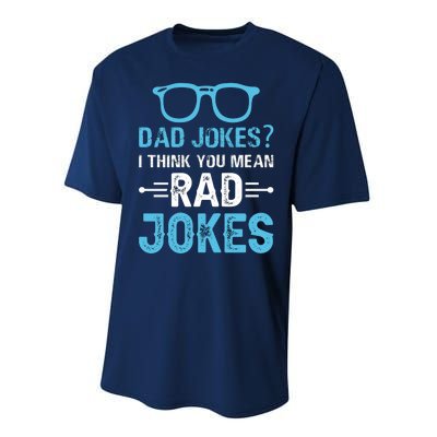 Rad Jokes Funny Dad Joke Performance Sprint T-Shirt