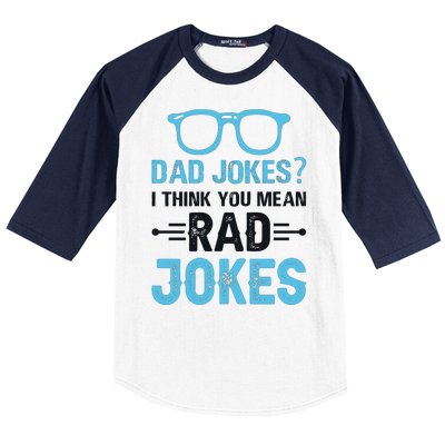 Rad Jokes Funny Dad Joke Baseball Sleeve Shirt