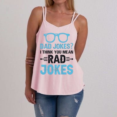 Rad Jokes Funny Dad Joke Women's Strappy Tank