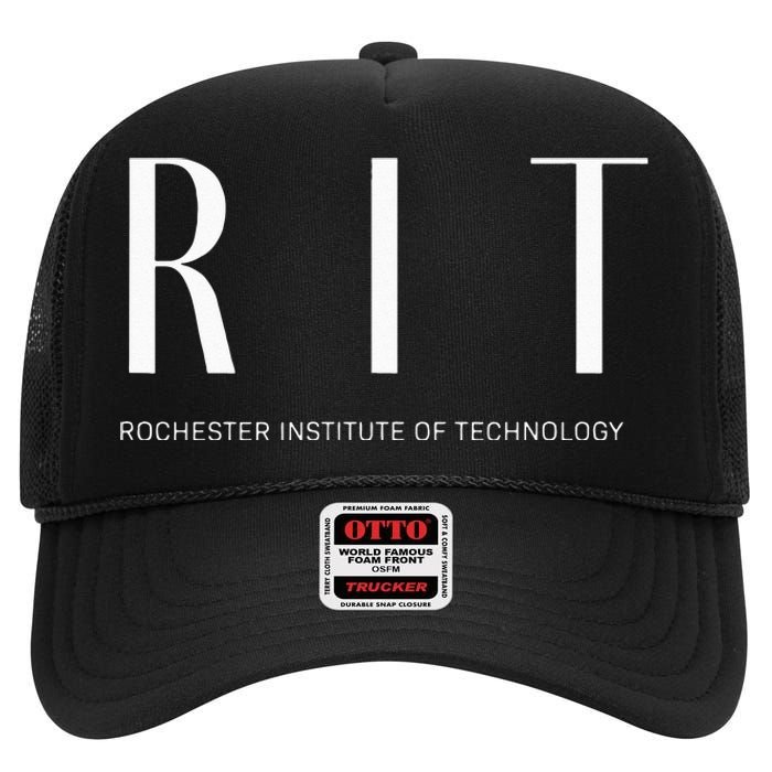 RIT Art Deco Style College High Crown Mesh Back Trucker Hat