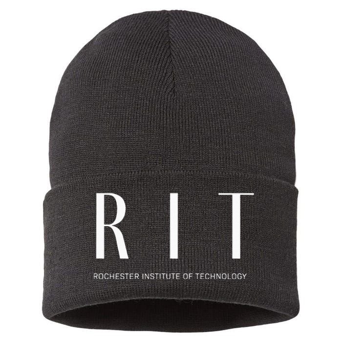 RIT Art Deco Style College Sustainable Knit Beanie