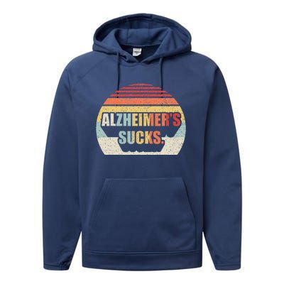 Retro Alzheimers Dementia Alzheimer Disease Awareness Performance Fleece Hoodie