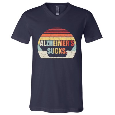 Retro Alzheimers Dementia Alzheimer Disease Awareness V-Neck T-Shirt