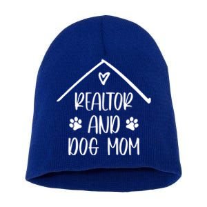 Realtor And Dog Mom Cute Real Estate Business Gift Short Acrylic Beanie