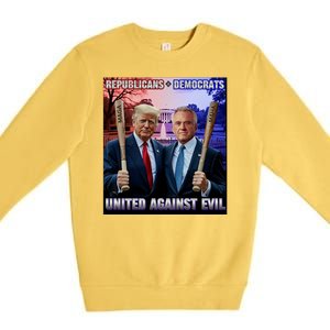 Republicans And Democrats United Against Evil Donald Trump Robert F Kennedy Premium Crewneck Sweatshirt