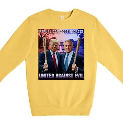 Republicans And Democrats United Against Evil Donald Trump Robert F Kennedy Premium Crewneck Sweatshirt