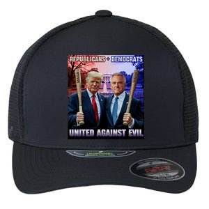 Republicans And Democrats United Against Evil Donald Trump Robert F Kennedy Flexfit Unipanel Trucker Cap