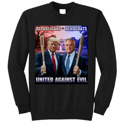 Republicans And Democrats United Against Evil Donald Trump Robert F Kennedy Sweatshirt