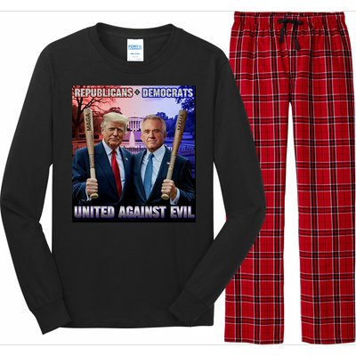 Republicans And Democrats United Against Evil Donald Trump Robert F Kennedy Long Sleeve Pajama Set