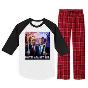 Republicans And Democrats United Against Evil Donald Trump Robert F Kennedy Raglan Sleeve Pajama Set