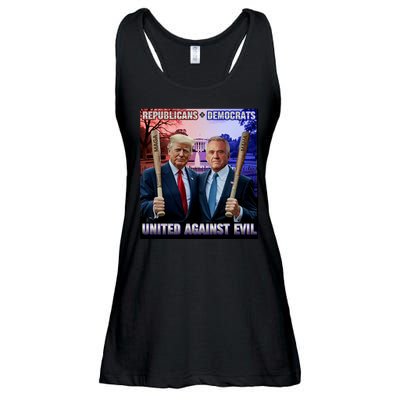 Republicans And Democrats United Against Evil Donald Trump Robert F Kennedy Ladies Essential Flowy Tank