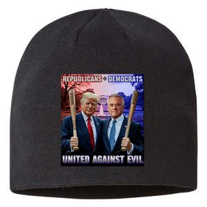 Republicans And Democrats United Against Evil Donald Trump Robert F Kennedy Sustainable Beanie