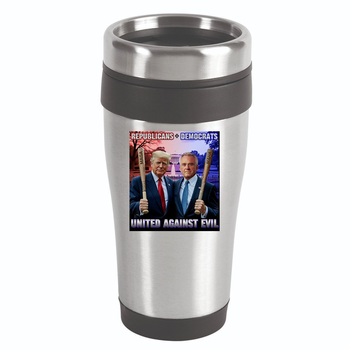 Republicans And Democrats United Against Evil Donald Trump Robert F Kennedy 16oz Travel Tumbler