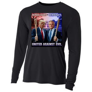 Republicans And Democrats United Against Evil Donald Trump Robert F Kennedy Cooling Performance Long Sleeve Crew