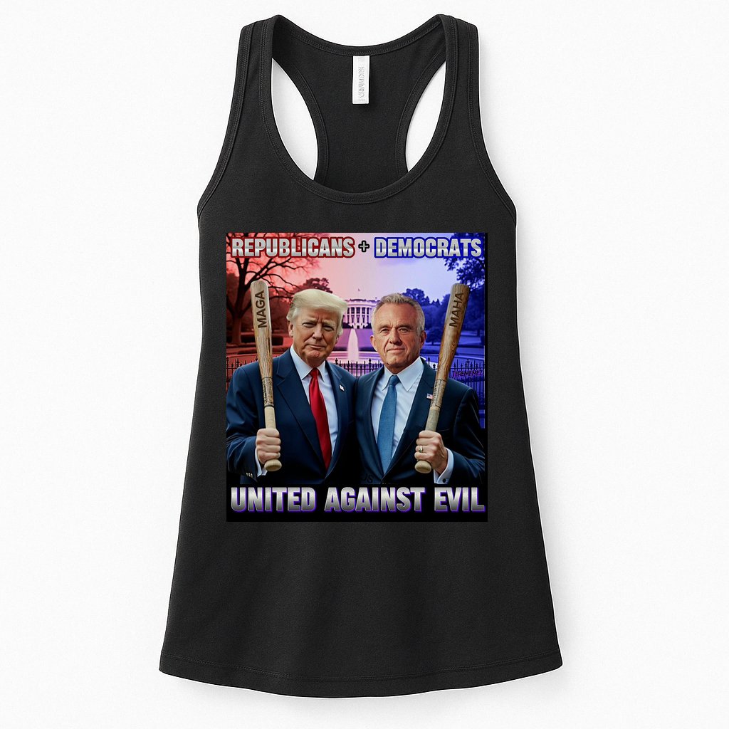 Republicans And Democrats United Against Evil Donald Trump Robert F Kennedy Womens Tank Top