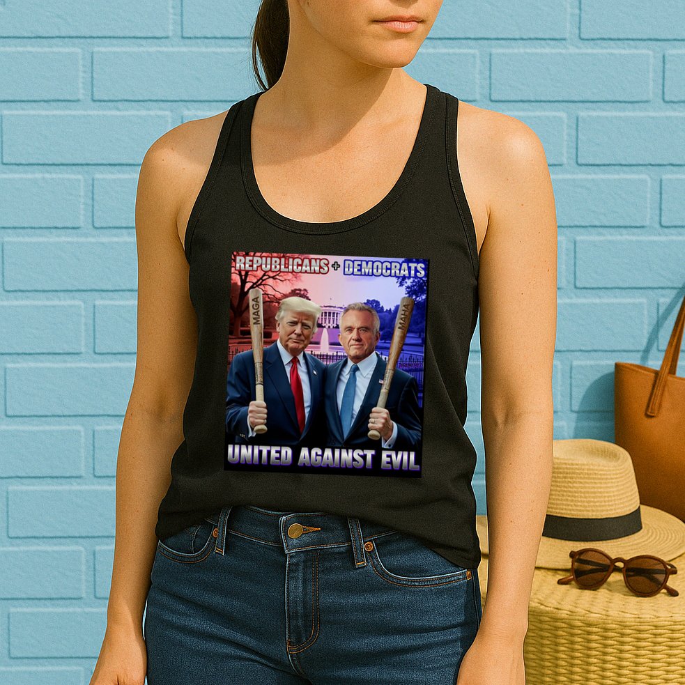 Republicans And Democrats United Against Evil Donald Trump Robert F Kennedy Womens Tank Top