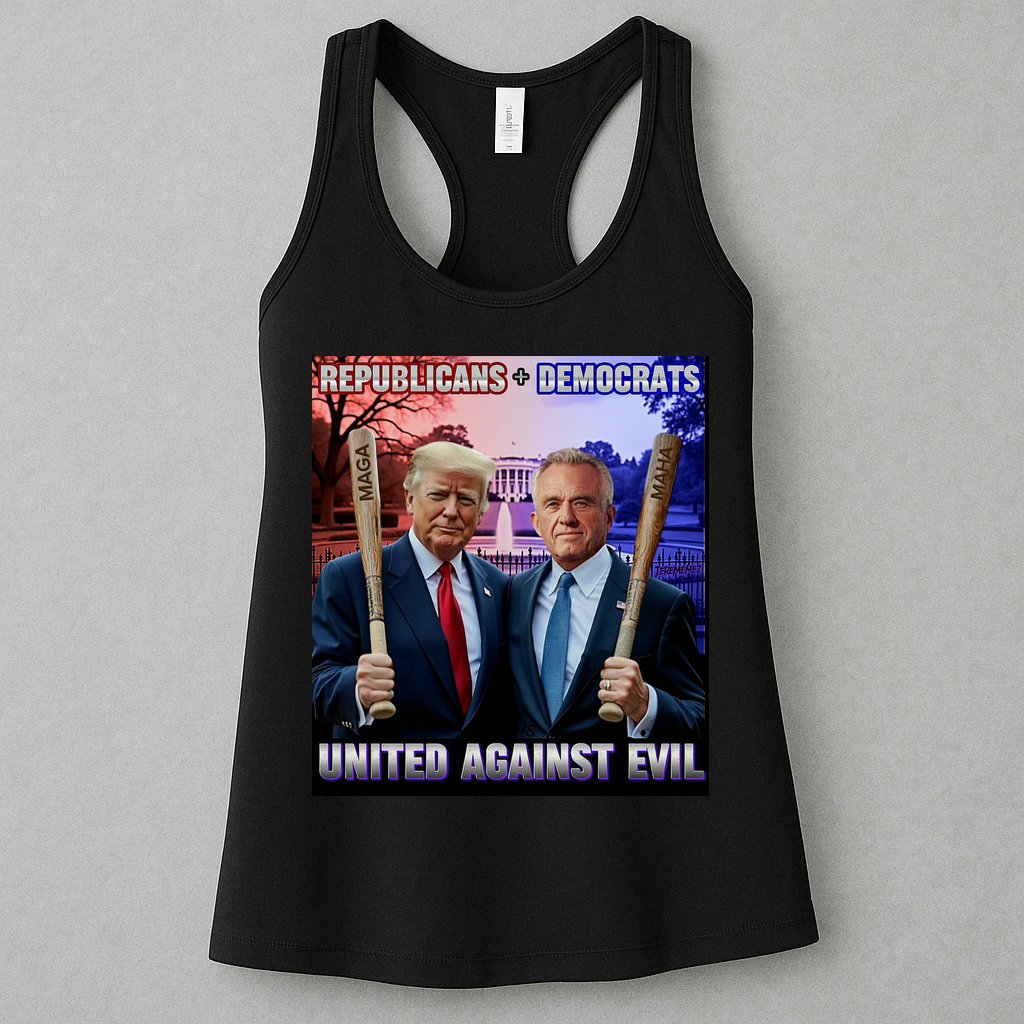 Republicans And Democrats United Against Evil Donald Trump Robert F Kennedy Womens Tank Top