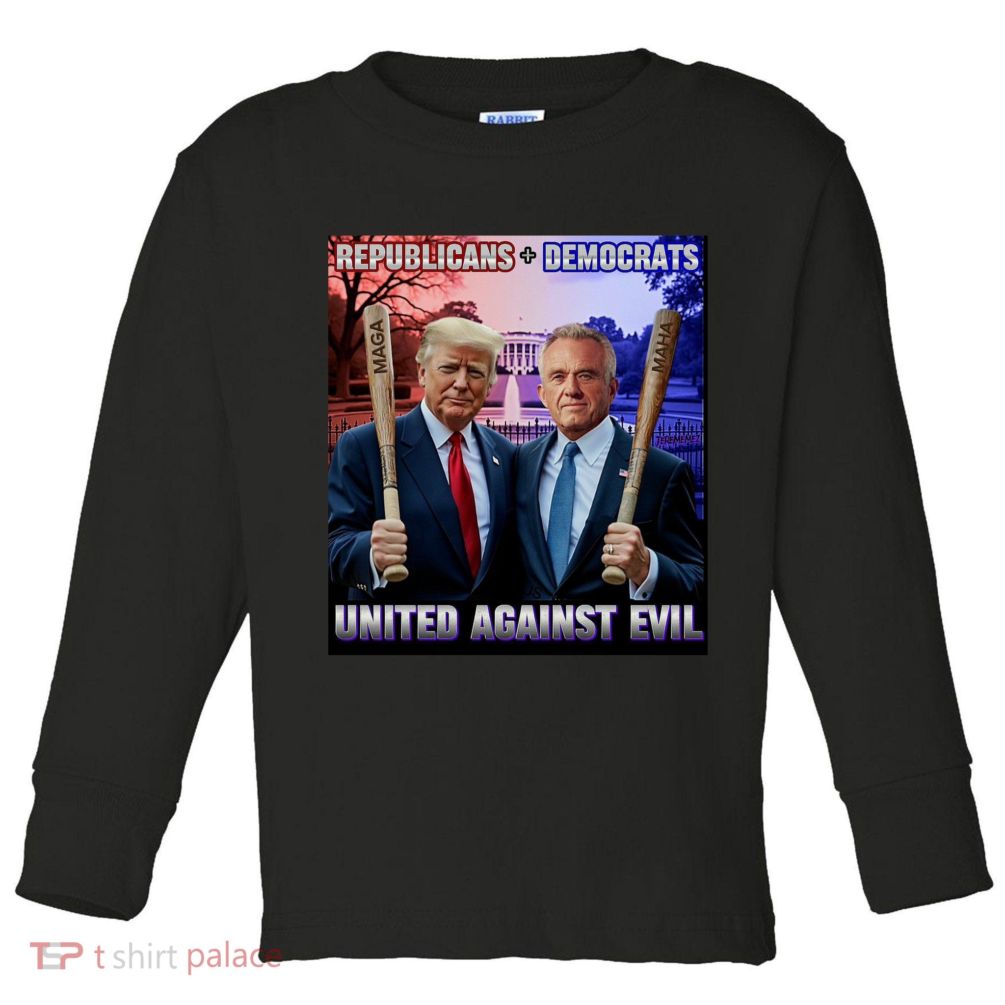 Republicans And Democrats United Against Evil Donald Trump Robert F Kennedy Toddler Long Sleeve Shirt