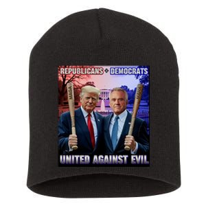 Republicans And Democrats United Against Evil Donald Trump Robert F Kennedy Short Acrylic Beanie