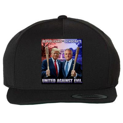 Republicans And Democrats United Against Evil Donald Trump Robert F Kennedy Wool Snapback Cap
