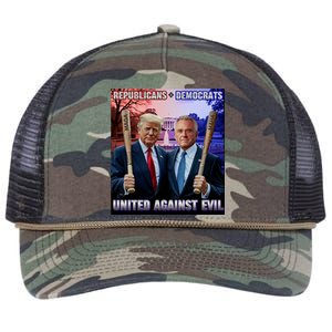 Republicans And Democrats United Against Evil Donald Trump Robert F Kennedy Retro Rope Trucker Hat Cap