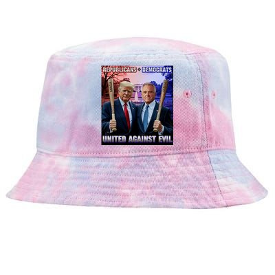 Republicans And Democrats United Against Evil Donald Trump Robert F Kennedy Tie-Dyed Bucket Hat