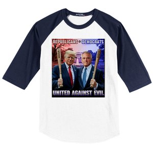 Republicans And Democrats United Against Evil Donald Trump Robert F Kennedy Baseball Sleeve Shirt