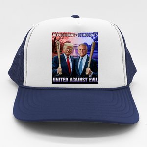 Republicans And Democrats United Against Evil Donald Trump Robert F Kennedy Trucker Hat