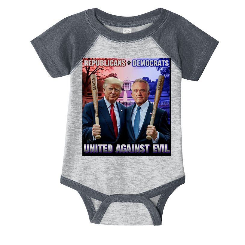 Republicans And Democrats United Against Evil Donald Trump Robert F Kennedy Infant Baby Jersey Bodysuit