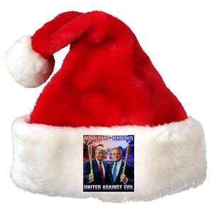 Republicans And Democrats United Against Evil Donald Trump Robert F Kennedy Premium Christmas Santa Hat