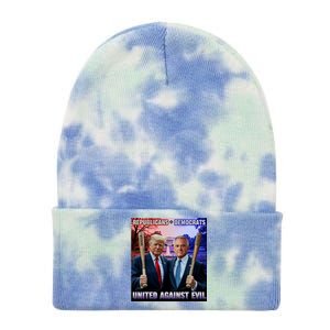 Republicans And Democrats United Against Evil Donald Trump Robert F Kennedy Tie Dye 12in Knit Beanie