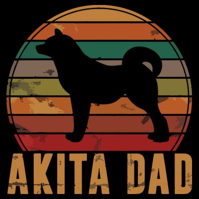 Retro Akita Dad Gift Akita Daddy Dog Owner Pet Father T-Shirt