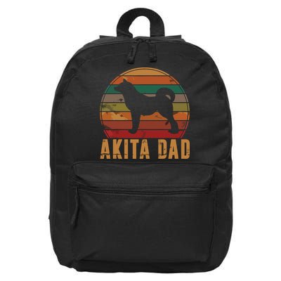 Retro Akita Dad Gift Akita Daddy Dog Owner Pet Father 16 in Basic Backpack