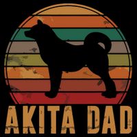 Retro Akita Dad Gift Akita Daddy Dog Owner Pet Father Women's V-Neck T-Shirt