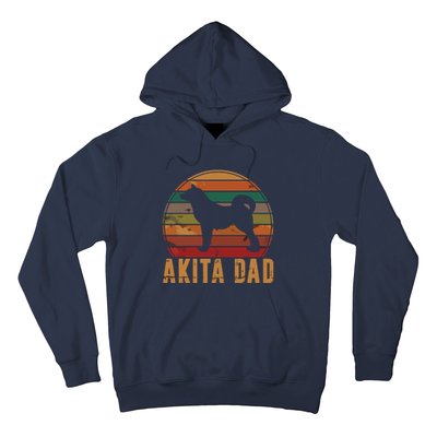 Retro Akita Dad Gift Akita Daddy Dog Owner Pet Father Hoodie