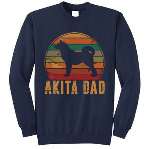 Retro Akita Dad Gift Akita Daddy Dog Owner Pet Father Tall Sweatshirt